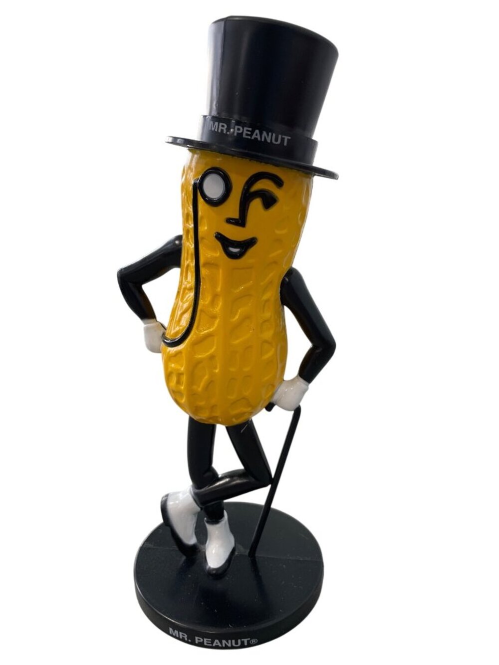 Vintage 90s Planters Mr. Peanut Coin Bank Figurine Black Yellow 1990 Collectible